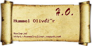 Hummel Olivér névjegykártya