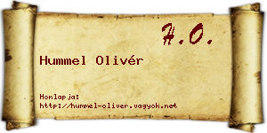 Hummel Olivér névjegykártya